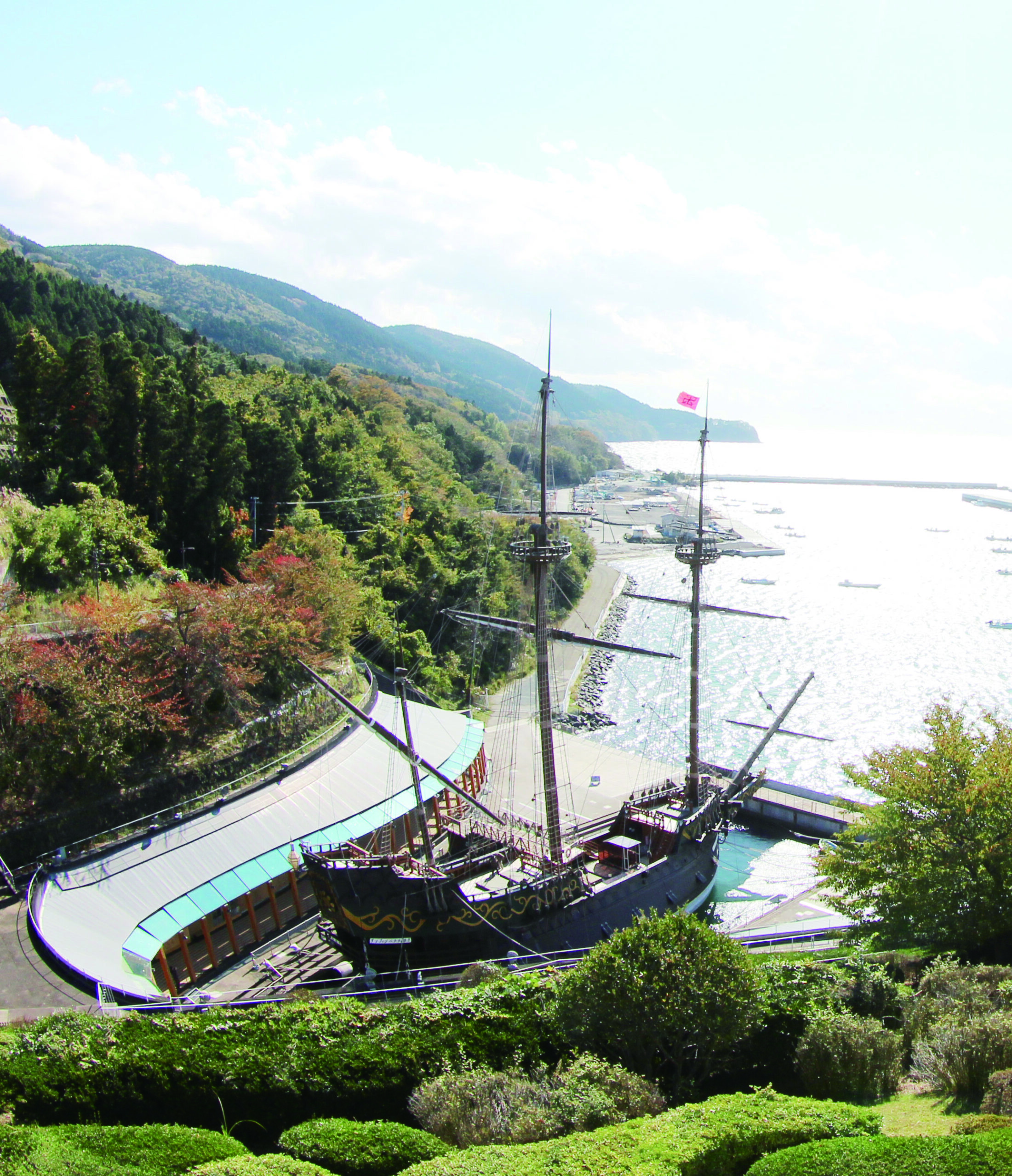 宮城県石巻市にあるサン・ファン館に展示されているサン・ファンバウティスタ号の復元船